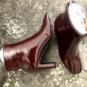 Vegan Patent Leather Ankle booties.